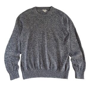 St Johns Bay Mens XL Blue Marled Knit Crewneck Sweater 100% Cotton‎ Long Sleeve